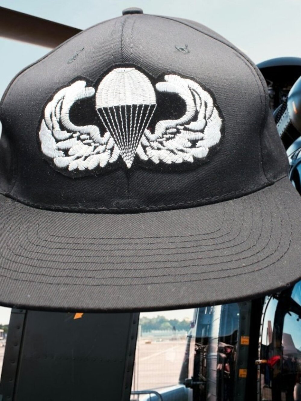 AIRBORNE Paratrooper US Army Snapback Black Hat Cap